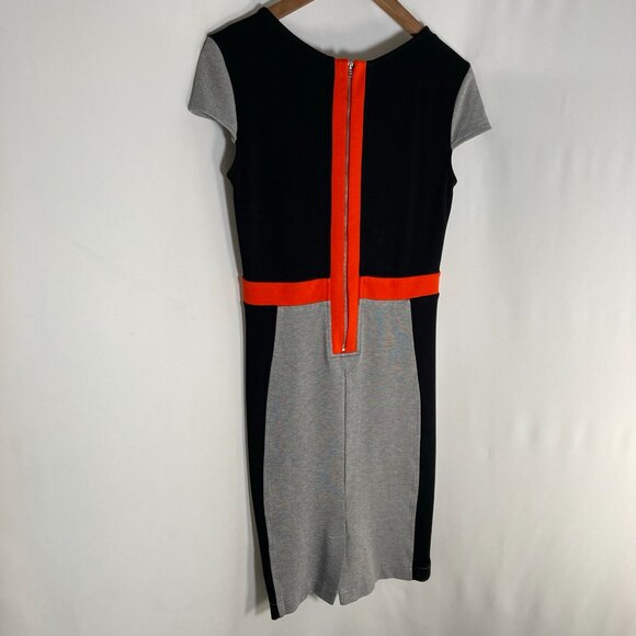 French Connection Manhattan Cap Sleeve Block Bodycon Knee Length Dress - Picture 9 of 9